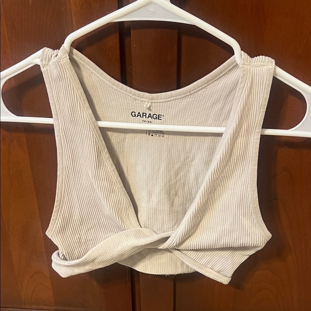 Garage Women's Beige Twist Crop Top